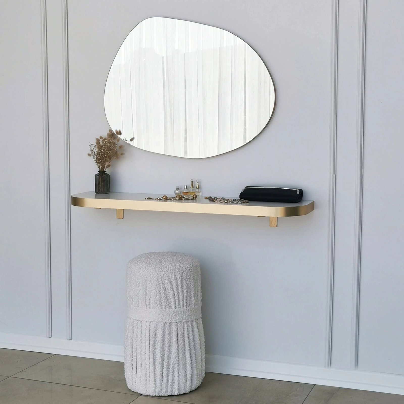 Pasqyrë moderne, ngjyrë ari, Hanah Home, Gusto