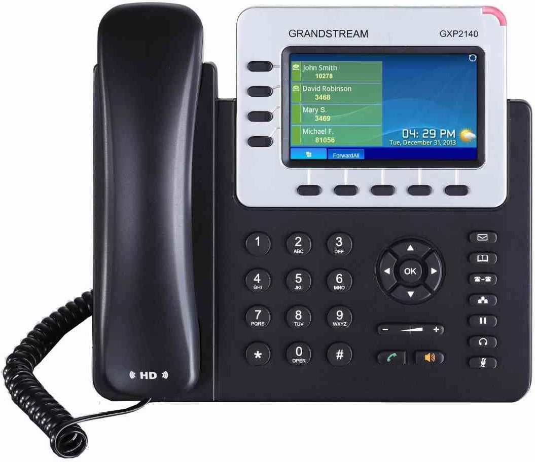Telefon IP Grandstream GXP2140 HD, 4 linja SIP, Ekran 4.3", i zi