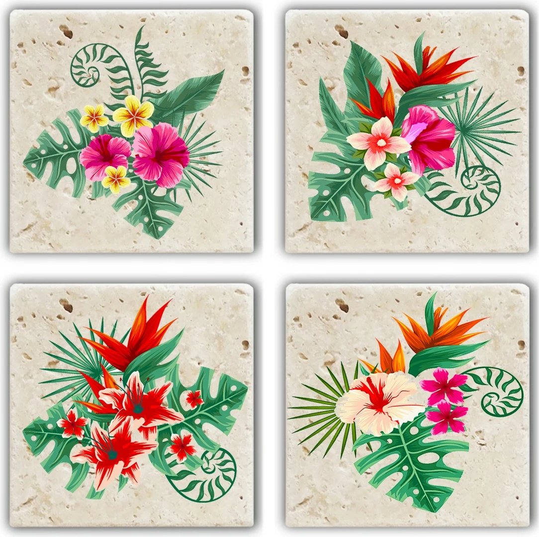 Set 4 nënshkopa prej guri natyral, shumëngjyrësh, Hermia, TBA7436502615634