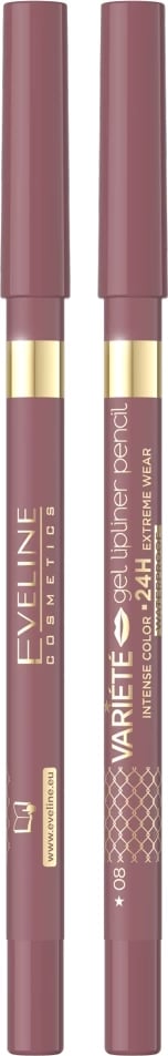 Laps për buzë Eveline Cosmetics Variety Waterproof Gel Lip Contour Pencil 08 për femra, 1 art