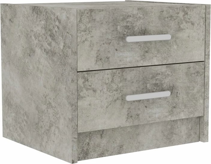 Komodinë Olympus me 2 sirtarë, ngjyrë antracit antik, 47.5x40.5x40.5