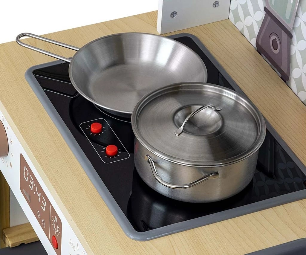 Kuzhinë loje prej druri, Milly Mally, Bjorn, me drita e tinguj, e rregullueshme në lartësi, me aksesorë, rozë