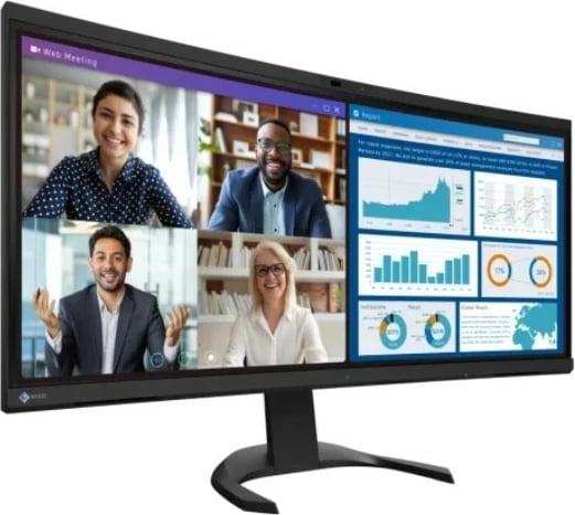 Monitor Eizo FlexScan EV3450XC, 34 inç, IPS, 3440x1440, kurriz i lakuar, e zezë
