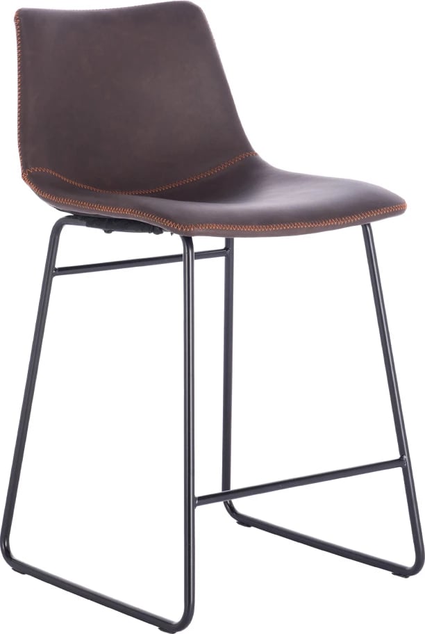 Karrige për bar Nuevo, ngjyrë kafe antike, metal i zi, 46x57.5x89