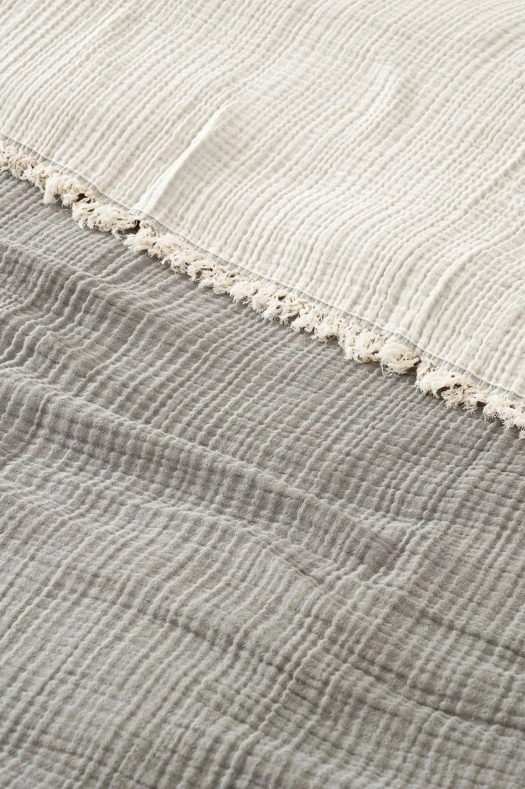 Mbulesë dyshe për shtrat, muslin, ngjyrë gri, 230x250cm