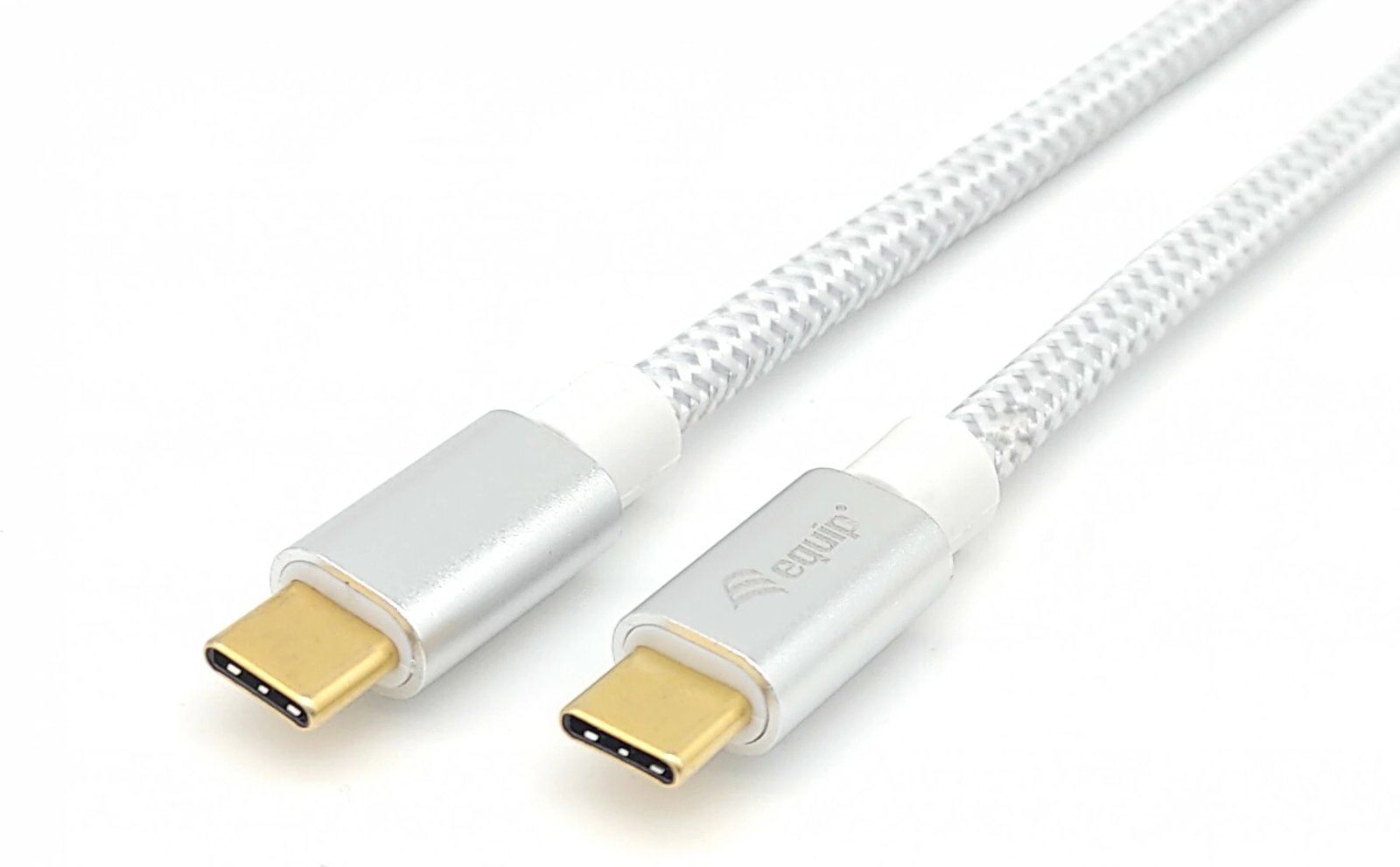 Kabëll USB C në USB C Equip USB 3.2 Gen 2, 1m, 100W, argjendtë/bardhë