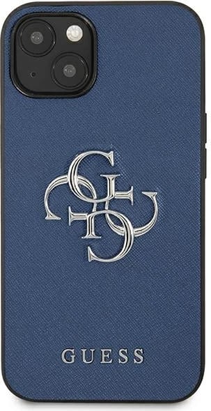 Mbështjellës Guess Saffiano 4G Metal Logo për iPhone 13 mini, Kaltër