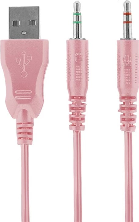 Kufje gaming Deltaco Gaming Stereo, LED, rozë