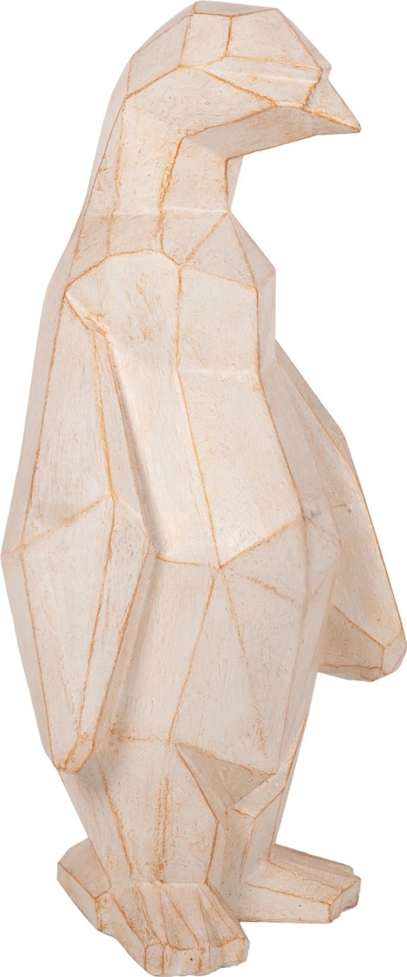 Dekor për dysheme, Pinguin, FH7916, ngjyrë patina e bardhë me detaje të arta, 45x45x100H cm