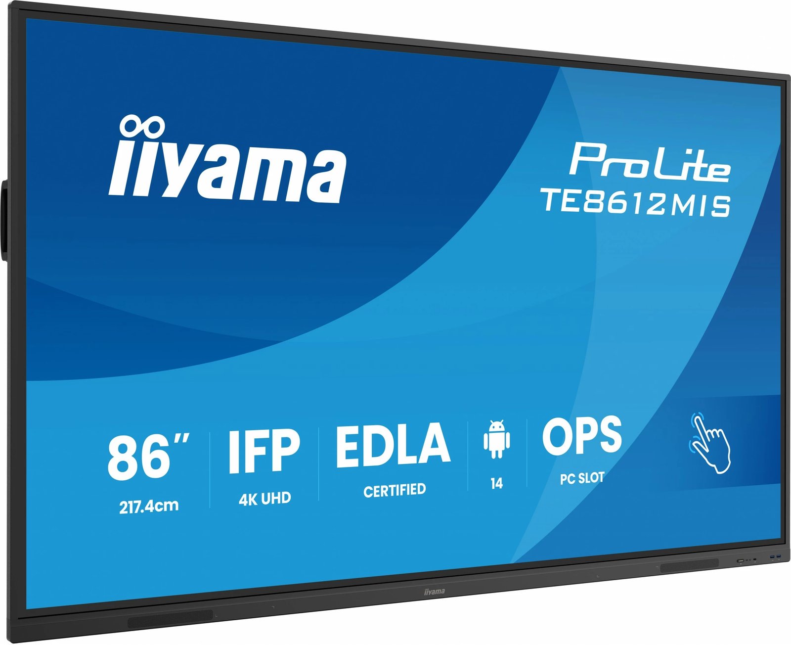 Ekran interaktiv iiyama ProLite TE8612MIS 86 inç 4K UHD touch, i zi