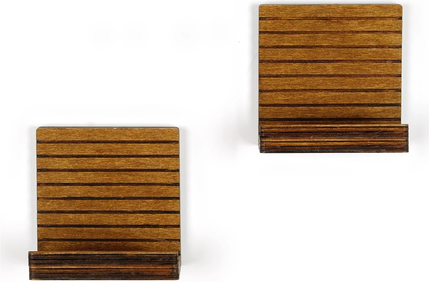 Raf muri, ngjyrë arre, Hanah Home, Raf263, 13x13x7cm (2 copë)