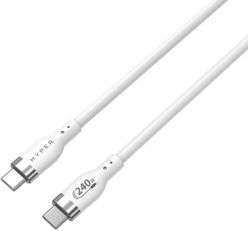 Kabllo USB-C Targus 2M, 240W, silikon, e bardhë