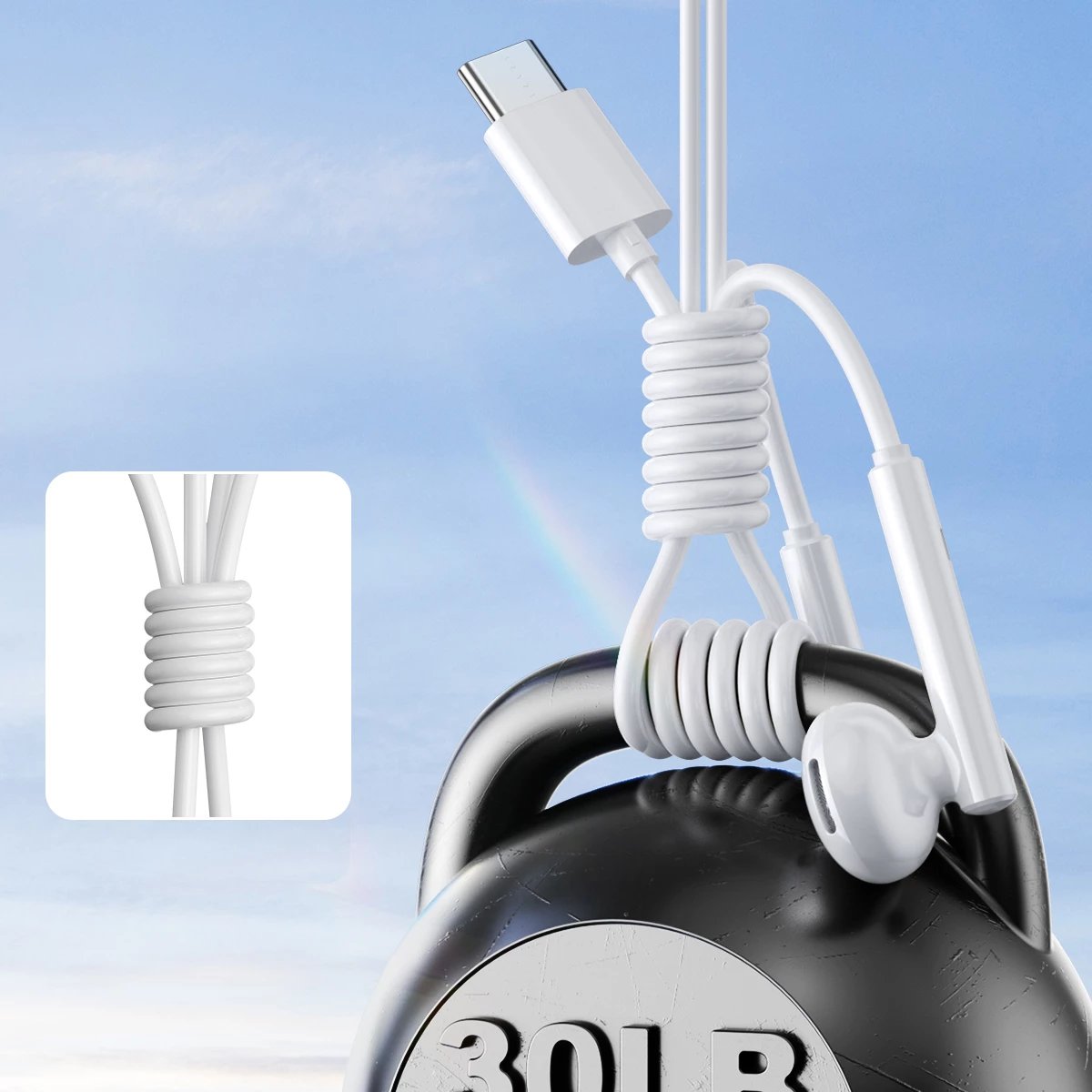 Kufje Joyroom JR-EC05 me USB-C, in-ear, të bardha