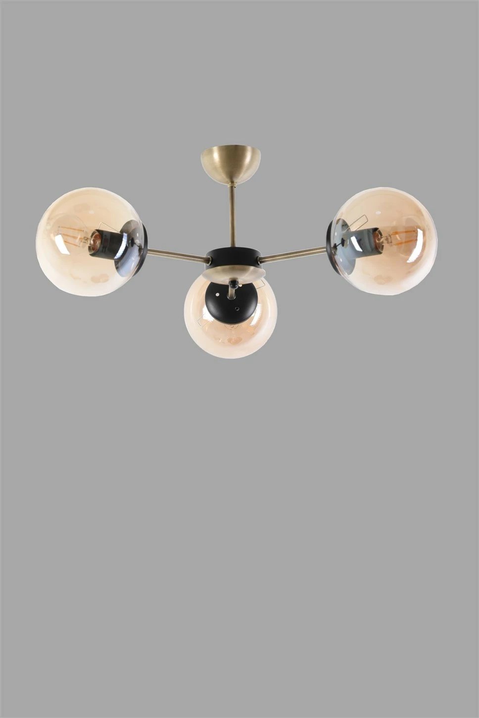 Llambë tavani Opviq, Venüs 3 llamba, qelq bal, ngjyrë bakri
