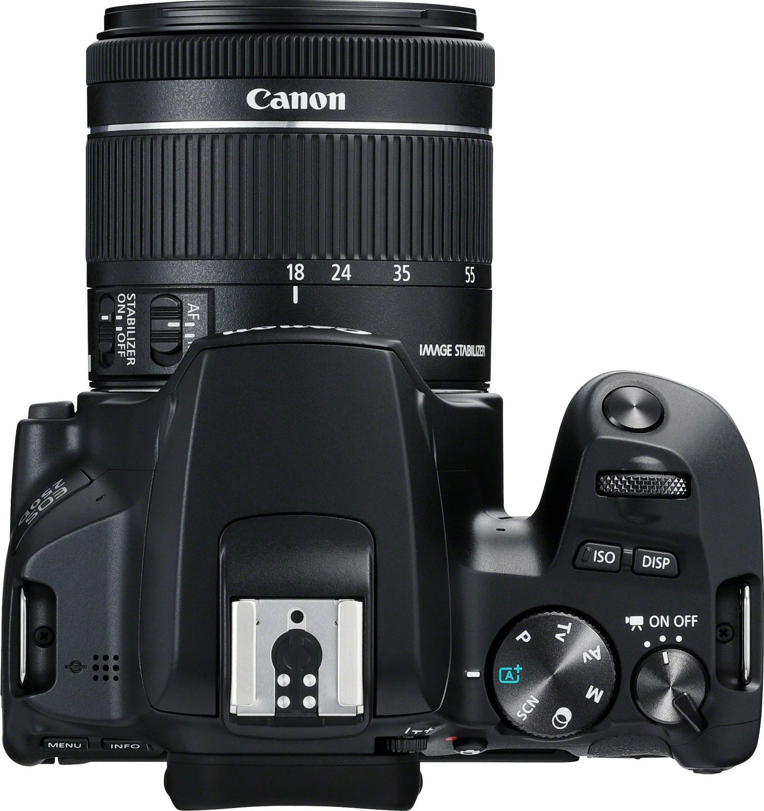 Kamera digjitale Canon EOS 250D, 18-55 IS STM, e zezë
