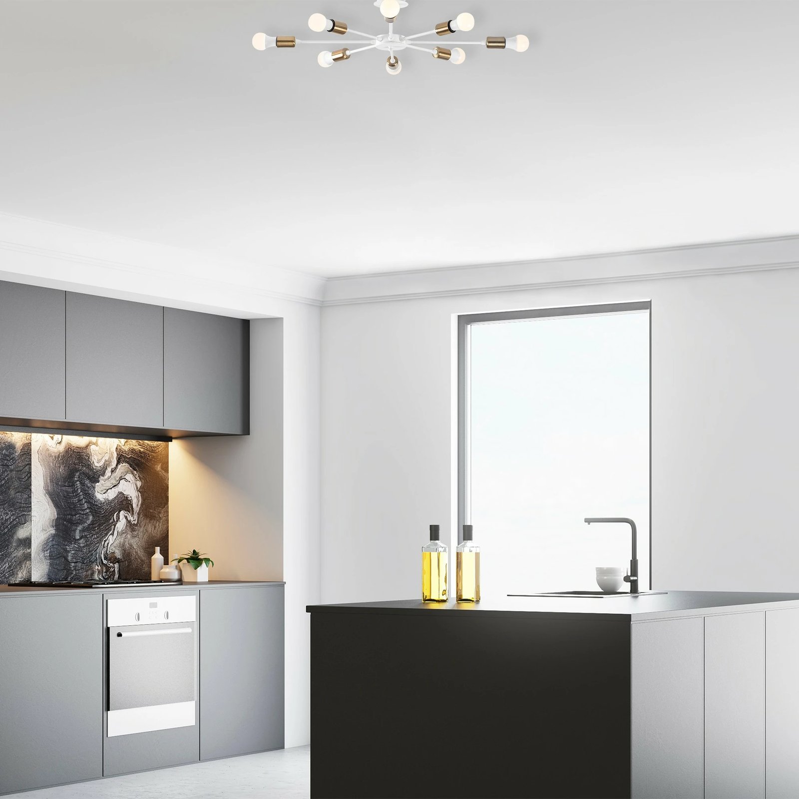 Llambë tavani Opviq, Ray - 1133, e bardhë, 78x78x19 cm