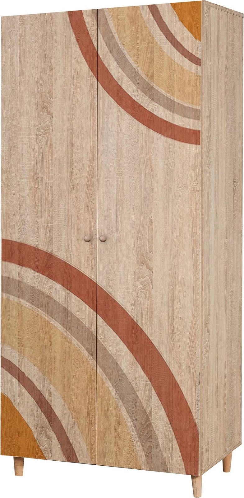 Dollap Lidya 2, ngjyrë sonomo, Skye Decor, 90x192x52 cm