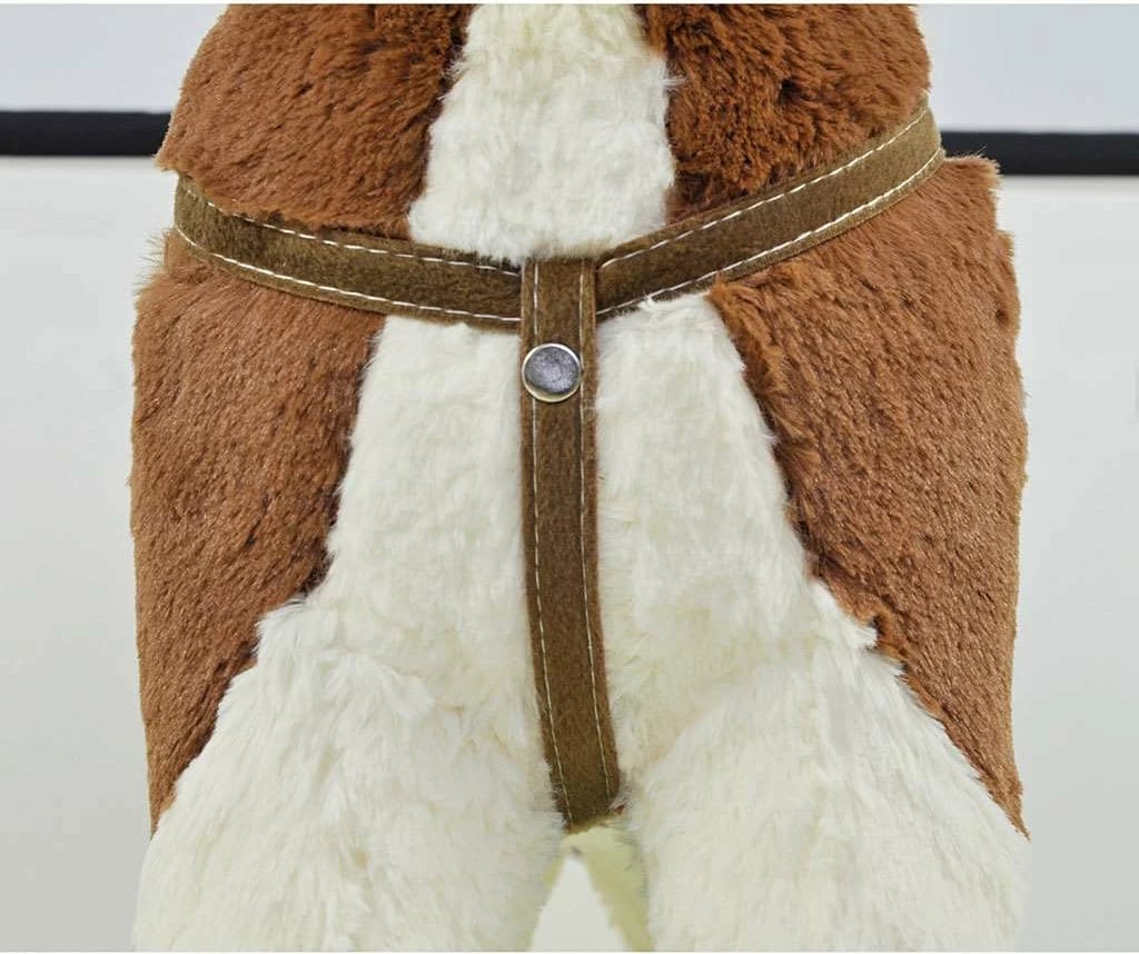 Kalë lëkundës me melodi, Milly Mally Jurášek, i butë plush, kornizë druri e çmontueshme, 3x AA, ngarkesë deri 30 kg, kafe e errët