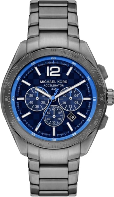 Orë dore MICHAEL KORS ACCELERATOR për meshkuj, metalike/kaltër