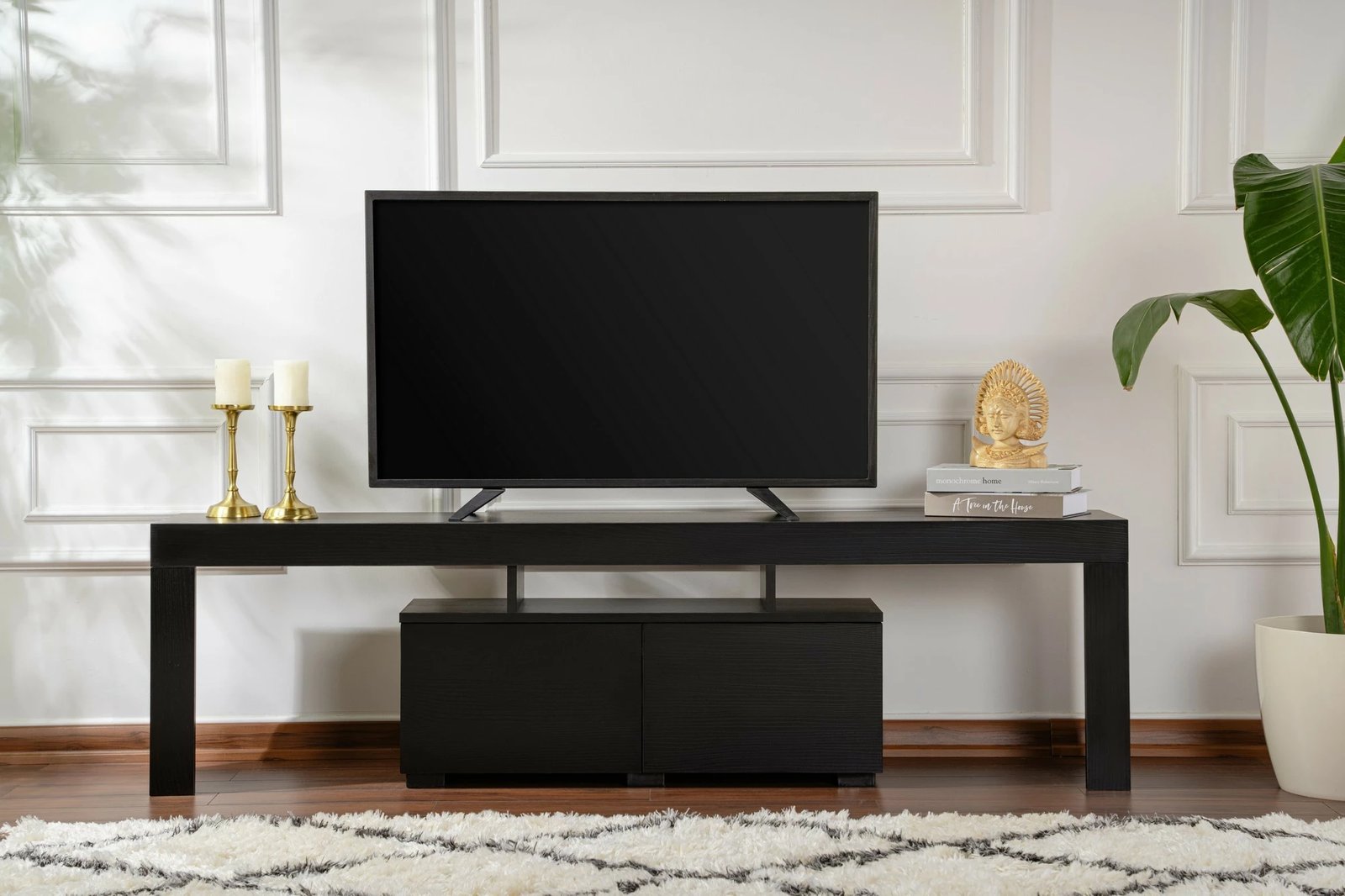 Komodë TV Nordure, Enclave, dru i zi