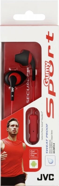 Kufje JVC HA-ENR15, in-ear, me mikrofon, për sport, e zezë