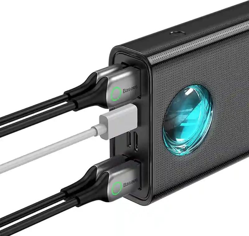 Powerbank Baseus Amblight 30000mAh, 65W, 4xUSB, USB-C, e zezë