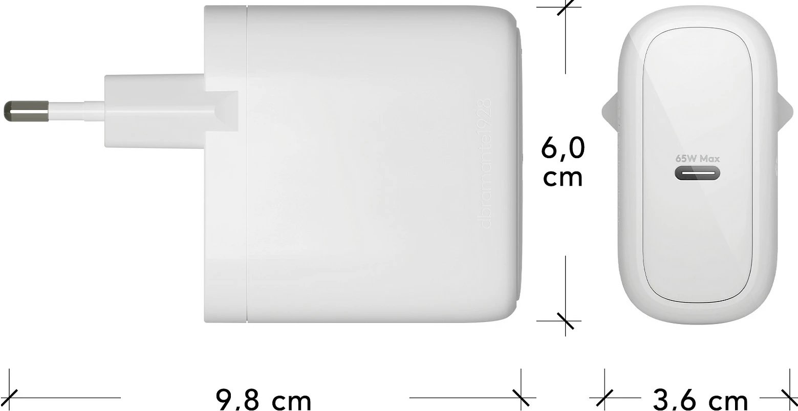 Karikues murit dbramante1928 USB-C 65W, EU plug, i bardhë
