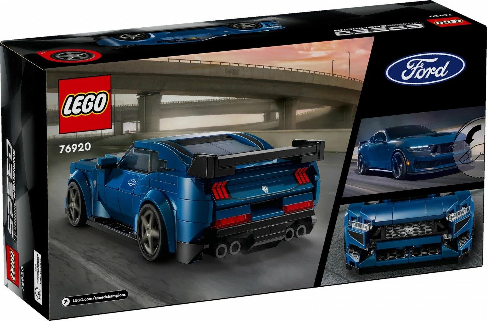 Set LEGO Speed Champions Ford Mustang Dark Horse 76920, 344 pjesë, Kaltër