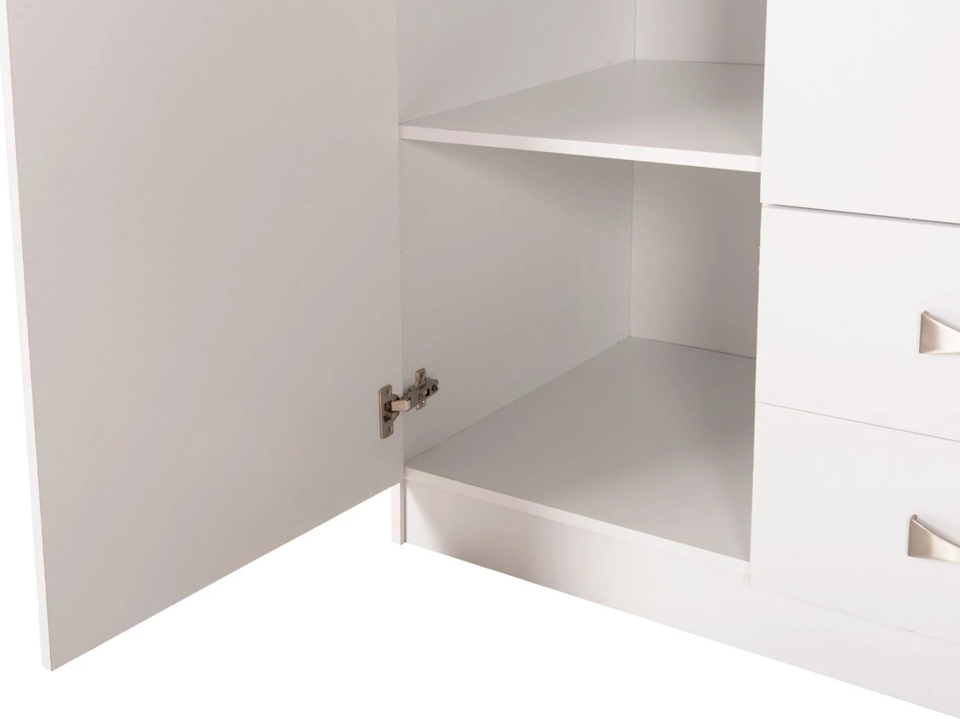 Dollap 3-fletësh CARLY FH384.05 me 2 sirtarë ngjyrë e bardhë 150x55x180H cm