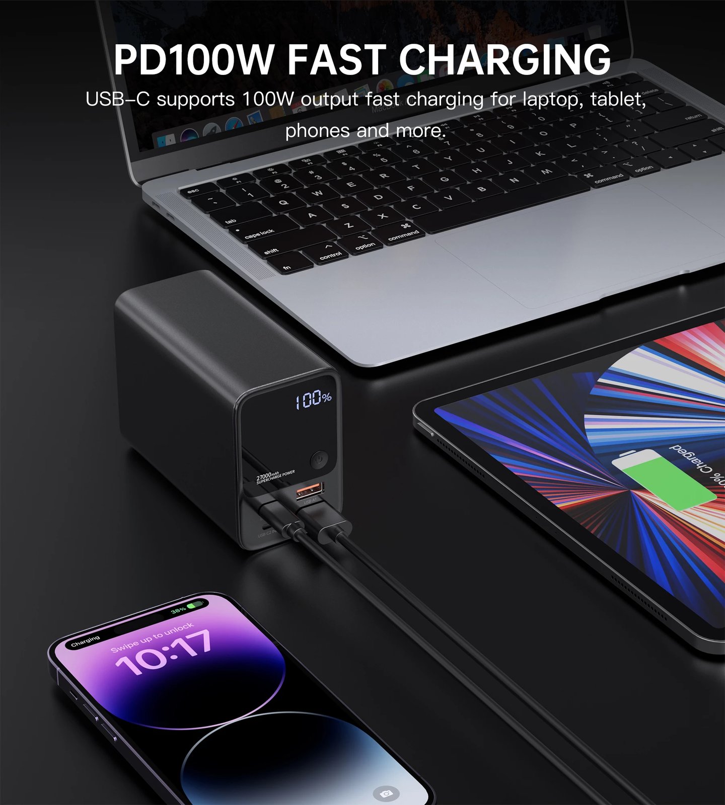 Powerbank Choetech B635BK, 27000mAh, 22.5W, e zezë