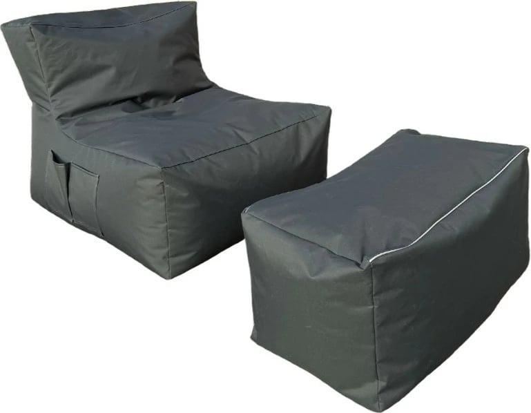 Set bean bag (2 copë), Atelier del Sofa, XXL Sedir, ngjyrë gri