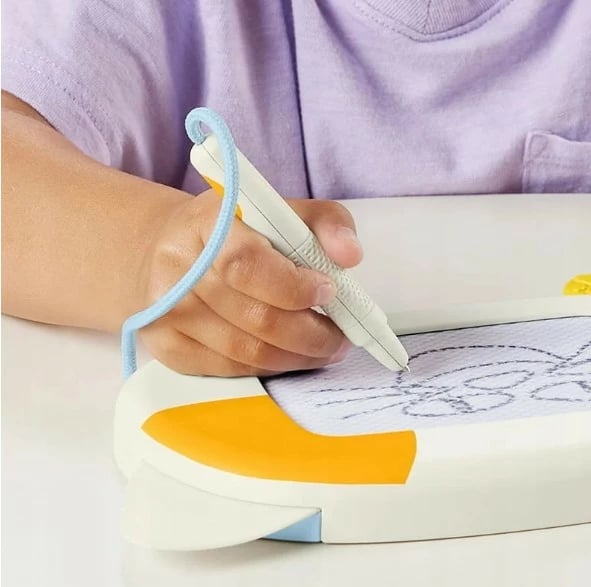 Dërrasë vizatimi Fisher Price Doodle Pro Kitty, për fëmijë, me stilolaps magnetik, bardhë/portokalli
