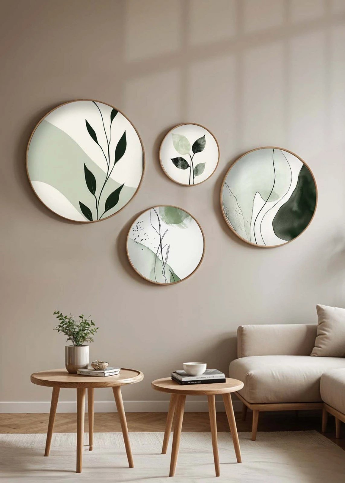 Set pikturash dekorative me kornizë MDF (4 copë), Wallity, Huhu297