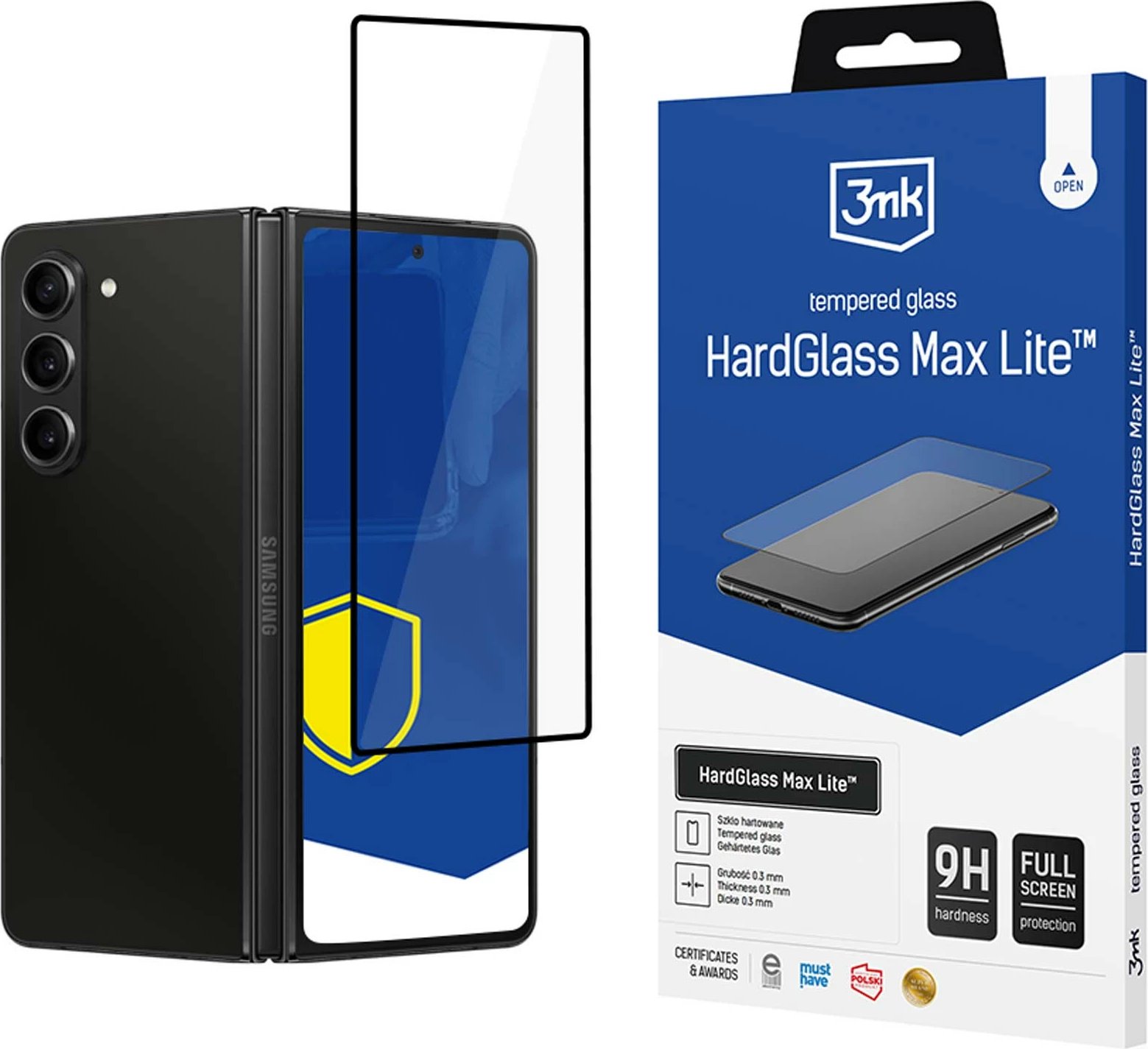 Mbështjellës xhami i temperuar 3mk HardGlass Max Lite për Samsung Galaxy Z Fold 6, i zi