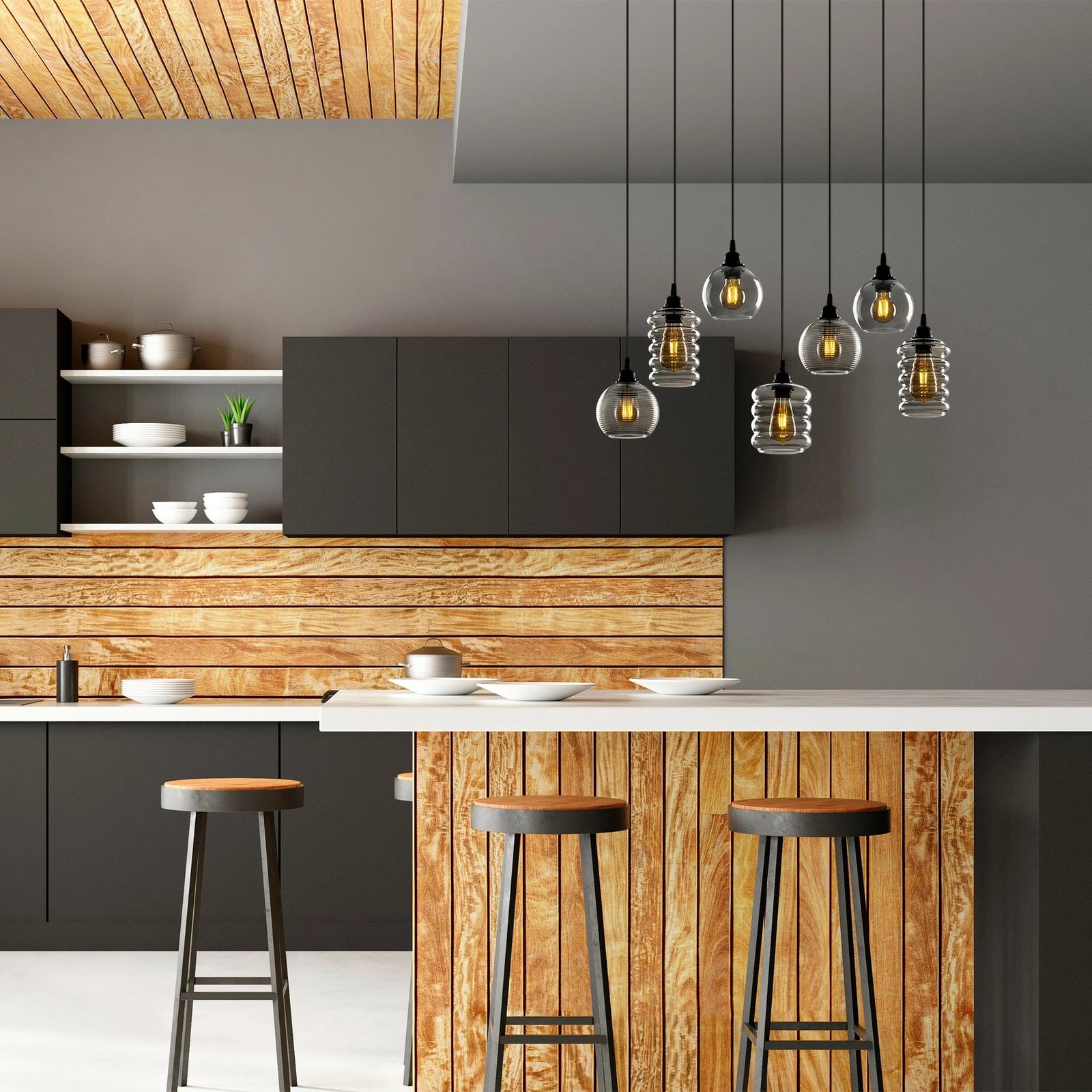 Llambë tavani Opviq, ngjyrë fume, 071