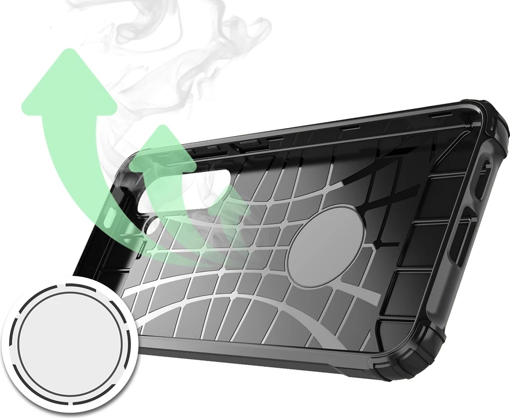 Mbështjellës Hurtel Hybrid Armor për Samsung Galaxy S24 FE, i zi