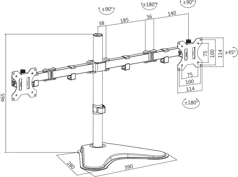 Mbajtës Monitori Logilink BP0045, i zi