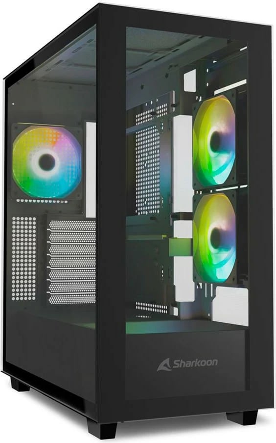 Kasë Sharkoon Rebel C60 RGB midi, e zezë