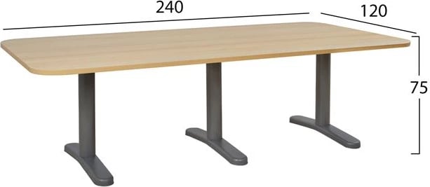 Tavolinë profesionale për konferenca, ngjyrë lisi, FH2047.11, 240x120x75 cm