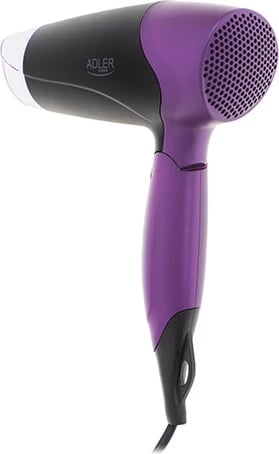 Tharëse flokësh, Adler AD 2260, 1600W, 2 temperatura 2 shpejtësi, dorezë palosëse, cool-shot, me koncentrator, e zezë e vjollcë