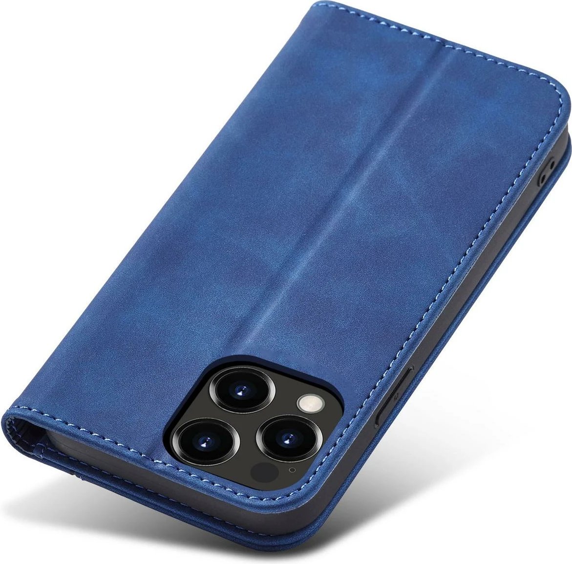Mbështjellës Hurtel Magnet Fancy Case për iPhone 13 Pro Max, me portofol, mbajtës, kaltër