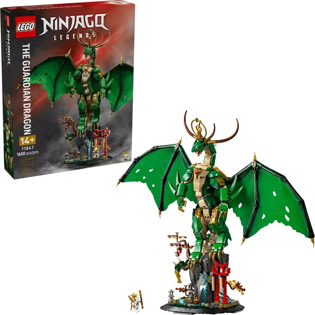 Set LEGO NINJAGO The Dragon Guardian 71847, me minifigurë, i gjelbër