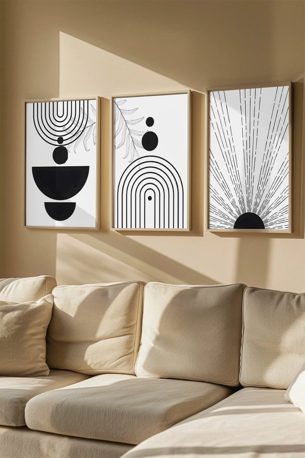 Set pikturash dekorative me kornizë, 3 copë, Wallity, Artvmodel15-Ahsap