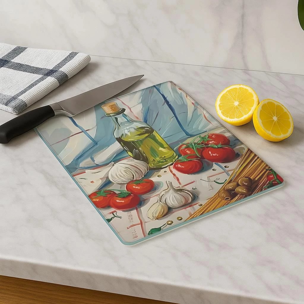 Dërrasë prerëse prej qelqi të temperuar, shumëngjyrëshe, Hermia, Kes-00033, 30x40cm