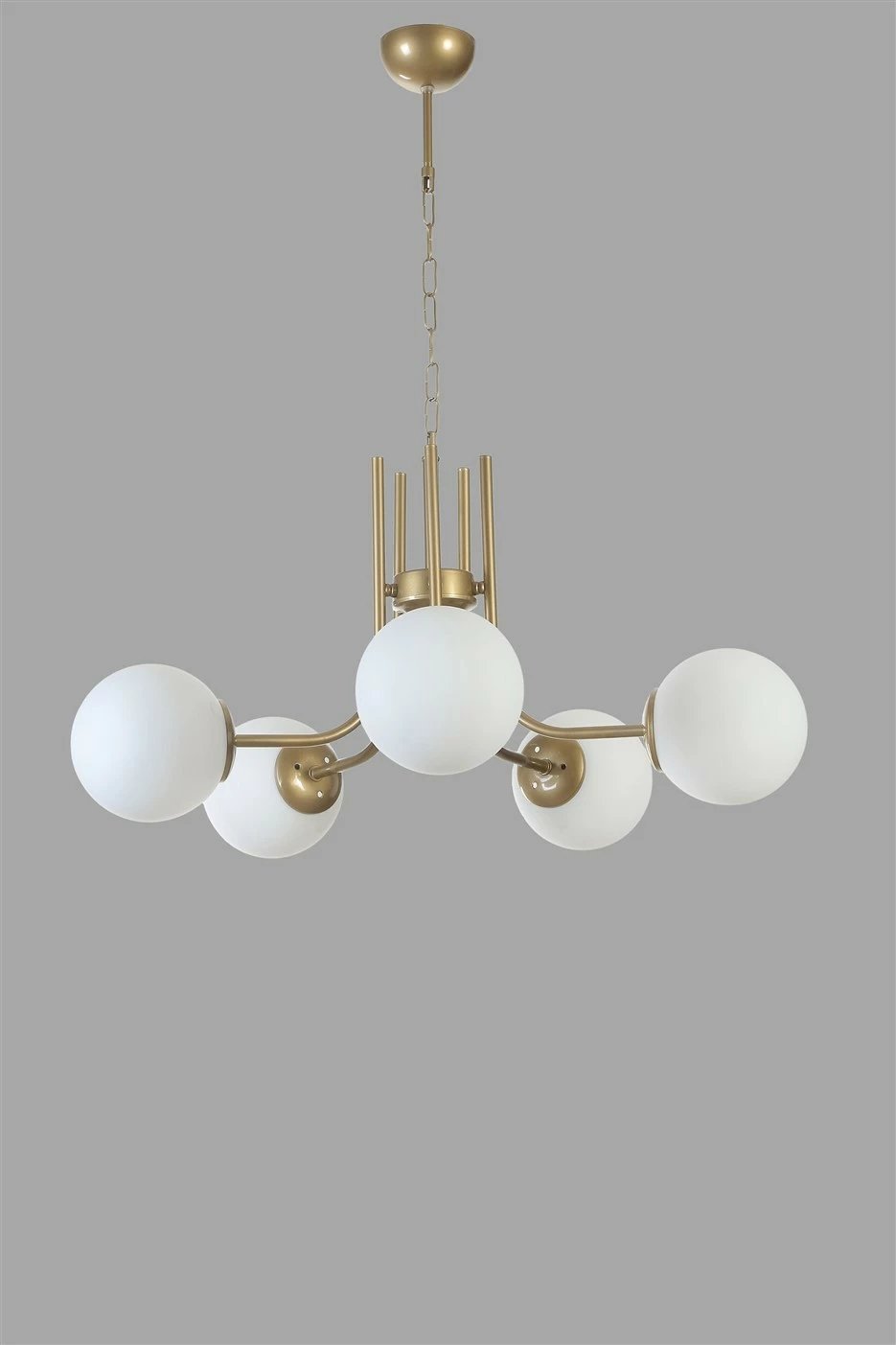 Llambë tavani Opviq Nevada, 5 llamba, ngjyrë e bardhë dhe ari, gotë