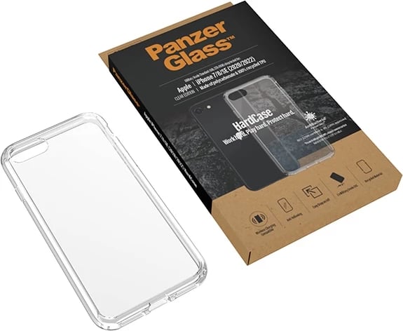 Mbështjellës PanzerGlass HardCase për iPhone SE 2022/SE 2020/7/8, transparent