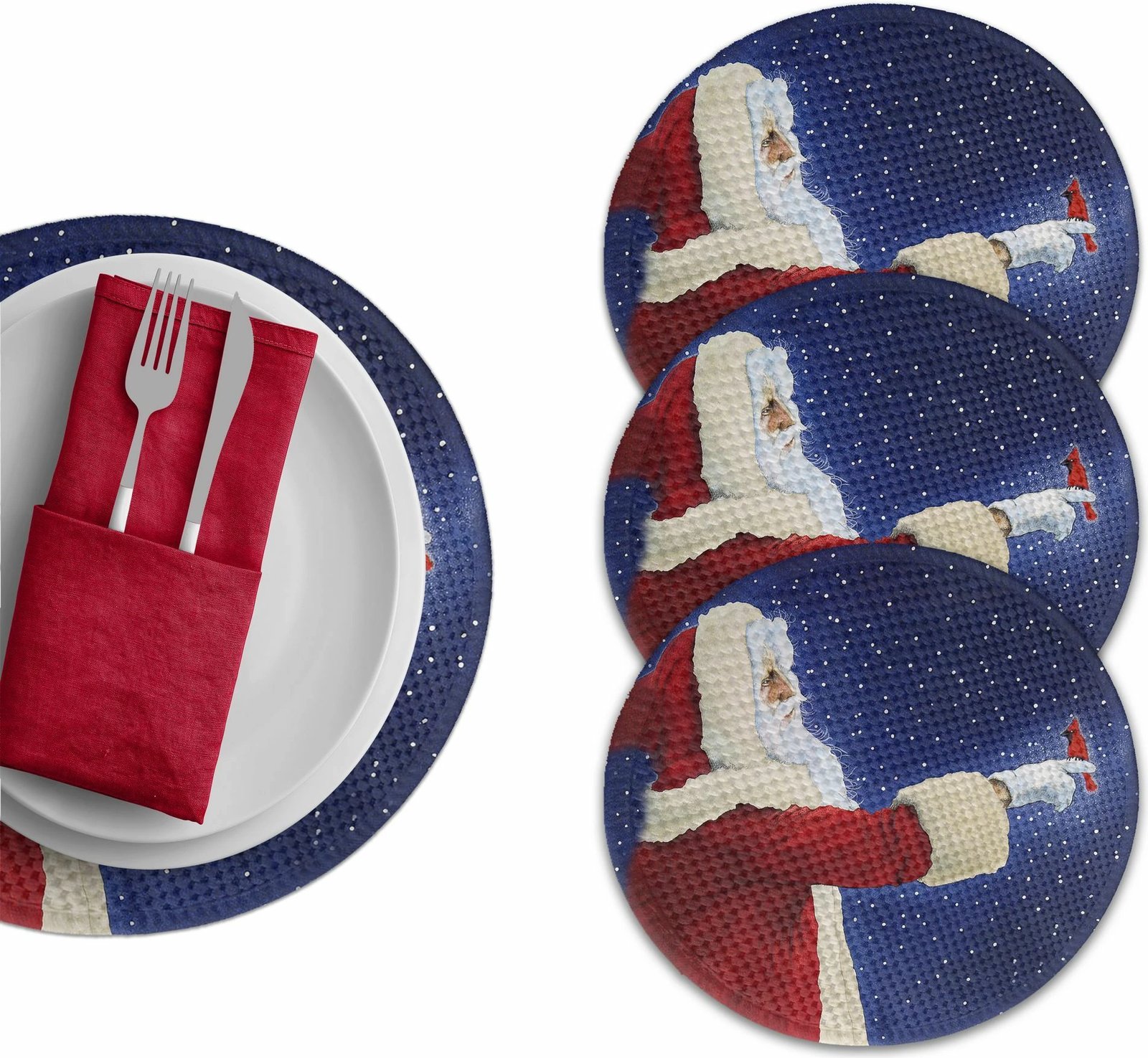 Set 4 copë mbulesa tavoline Hermia Concept, model multingjyrësh, 37cm