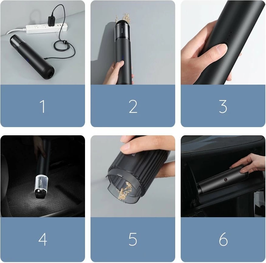 Fshesë me korrent pa kabllo Baseus A3, 135 W, 15000 Pa, USB-C, e zezë Fshesë me korrent pa kabllo Baseus A3, 135 W, 15000 Pa, USB-C, e zezë