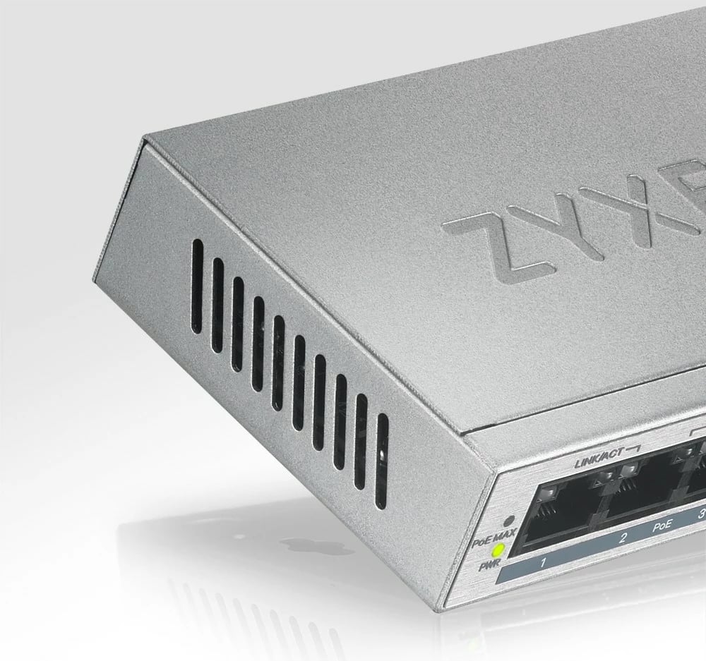 Switch Zyxel GS1005HP, Unmanaged, Gigabit Ethernet, PoE, Argjendtë