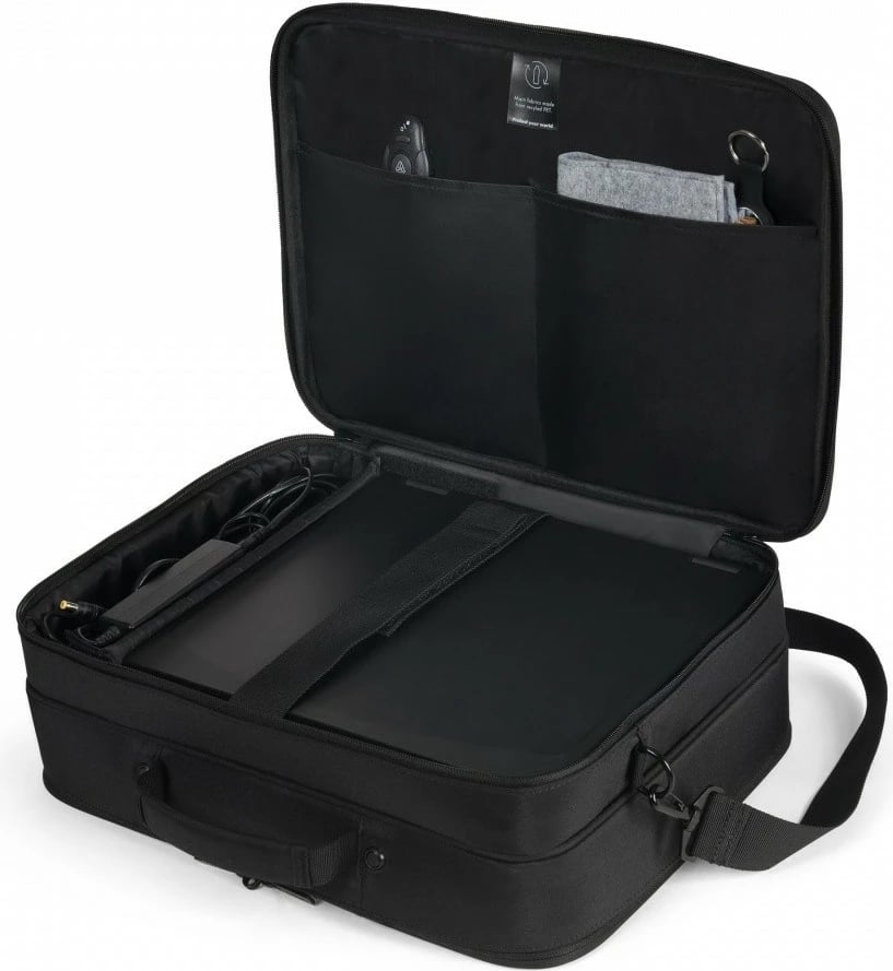 Çantë laptopi DICOTA Eco Multi Twin CORE D32032-RPET 14–16 inç, RFID, rezistente ndaj ujit, e zezë